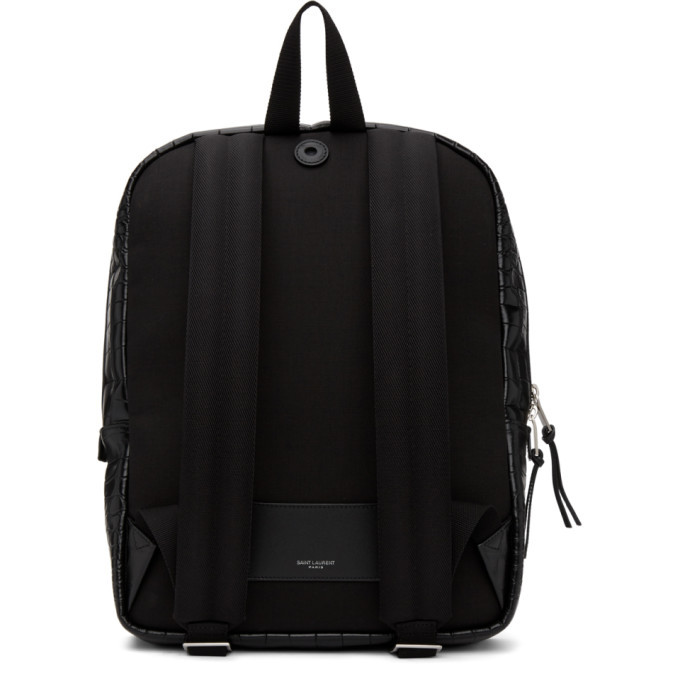 Saint Laurent City Logo-embossed Shell Backpack in Black for Men