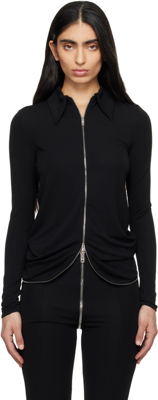 Photo: Alexander Wang Black Draped Back Zip Shirt