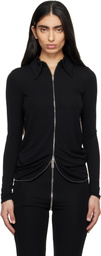 Alexander Wang Black Draped Back Zip Shirt
