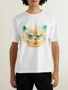 Valentino Garavani - Le Chat De La Maison Printed Cotton-Jersey T-Shirt - Neutrals