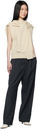 LE17SEPTEMBRE Beige Ribbed Muffler Cardigan