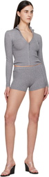 Miaou Gray Knit Booty Shorts