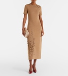 Oscar de la Renta Foxgloves wool-blend midi dress