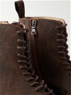 John Lobb - Perth Waxed-Suede and Full-Grain Leather Boots - Brown