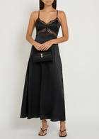 Reformation Ericka Lace-trim Silk Midi Slip Dress Black
