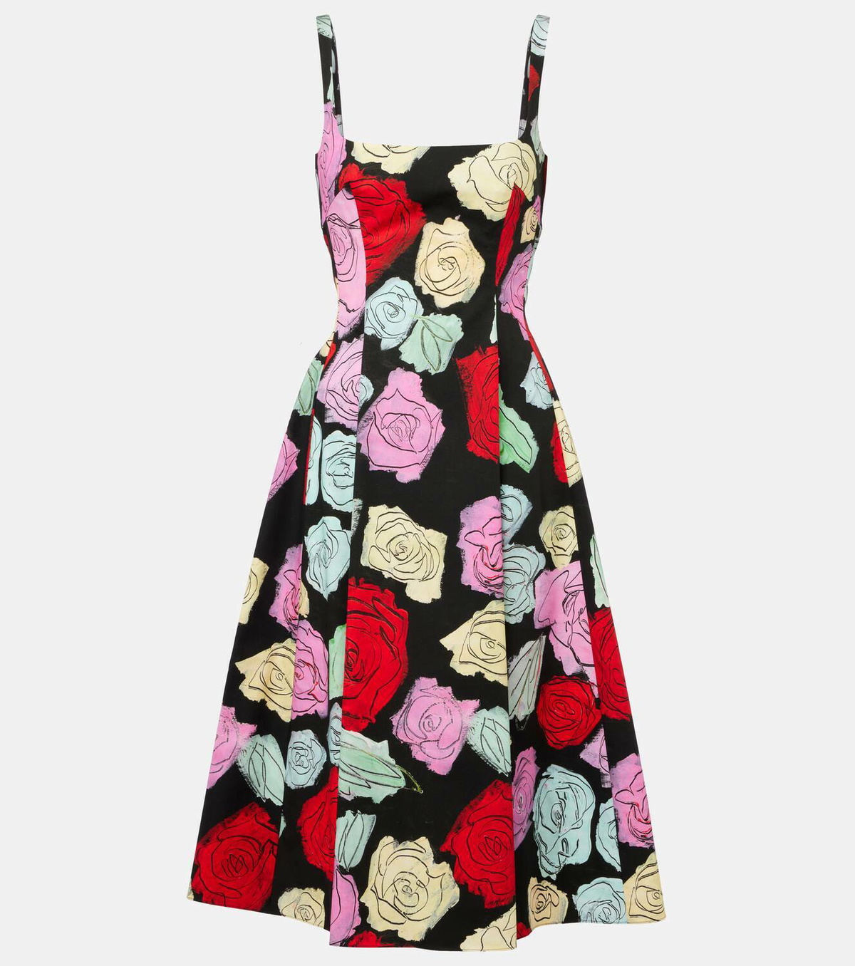 Marni Floral cotton poplin midi dress