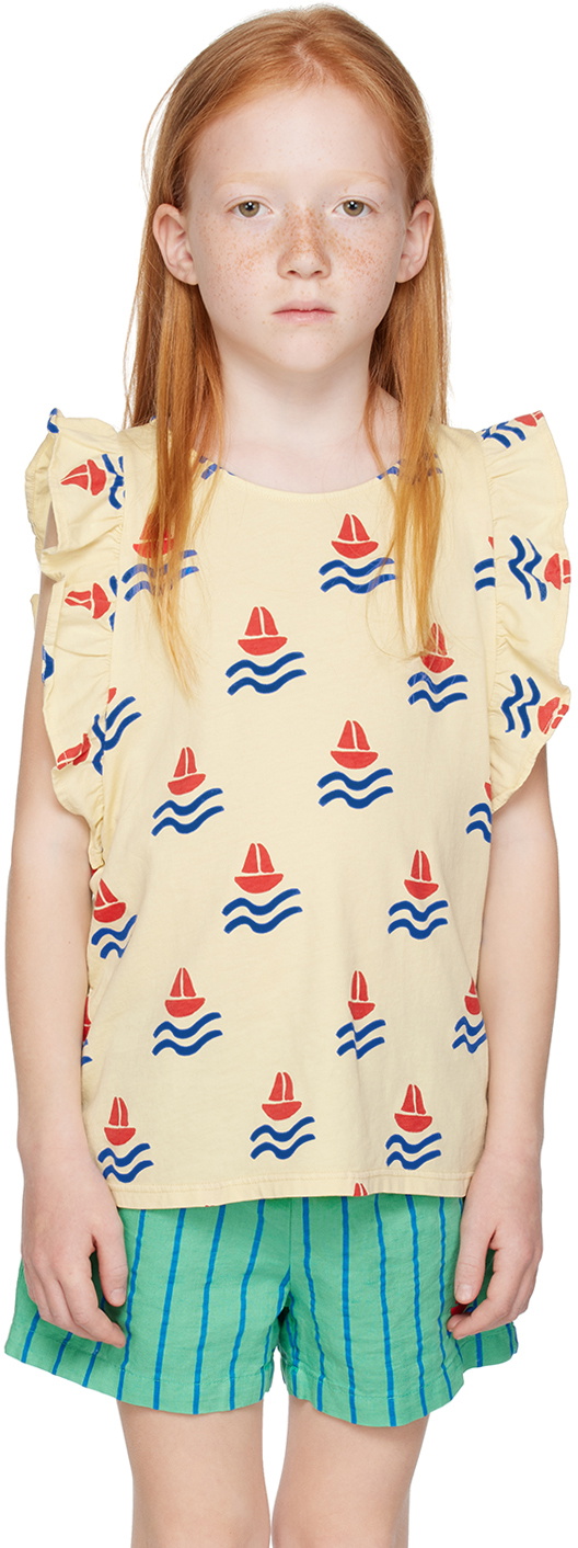 Bonmot Organic Kids Yellow Boats Tank Top
