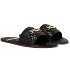 Gucci - Horsebit Quilted Leather Slides - Black