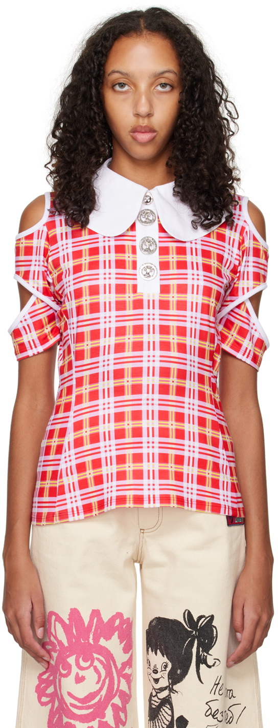 Chopova Lowena Red Rattler Tartan Polo Chopova Lowena