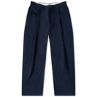 Studio Nicholson Men's Sorte Deep Pleat Volume Twill Pant in Dark Navy