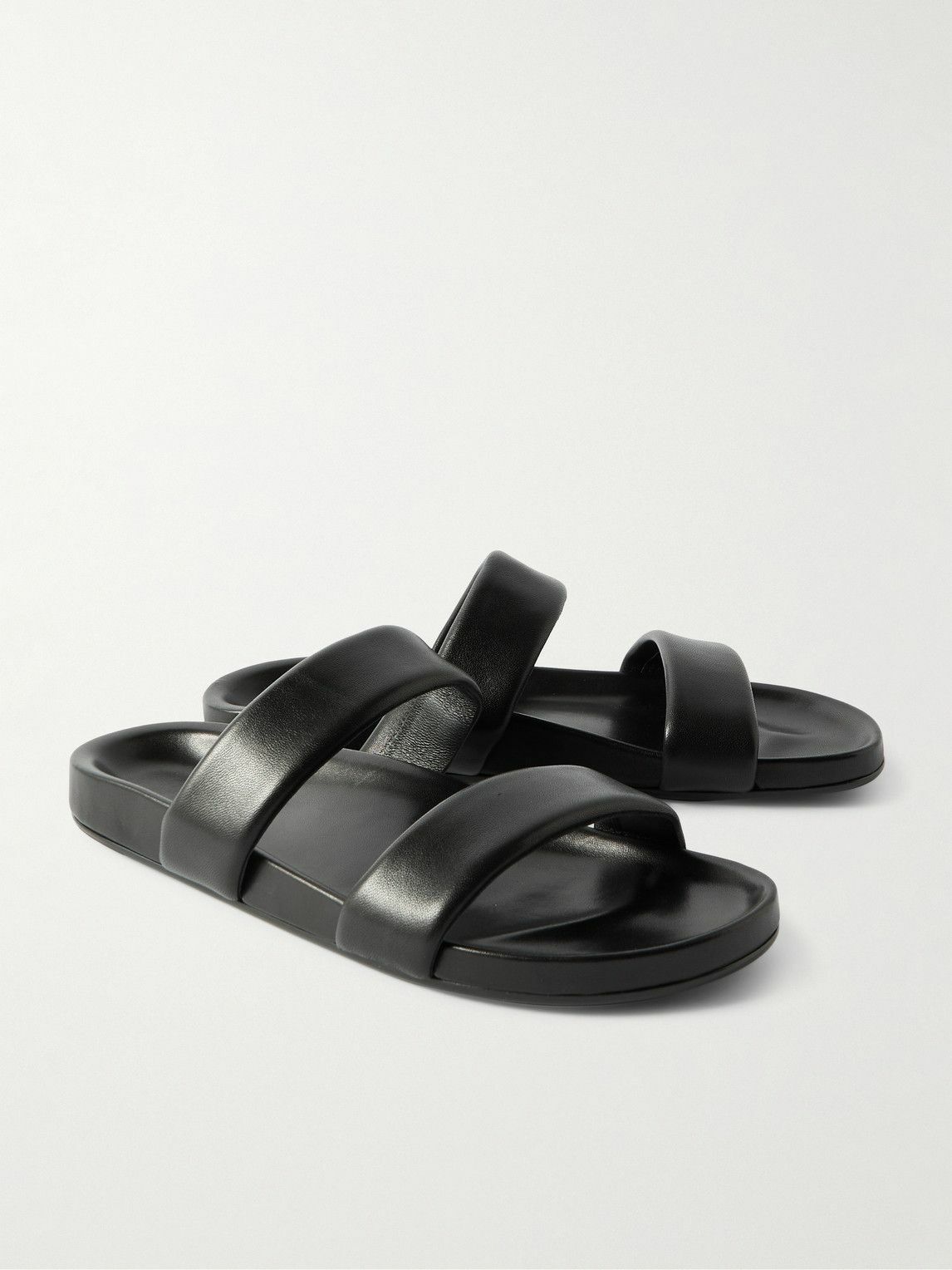 SAINT LAURENT - Nichols Leather Slides - Black