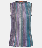 Missoni Striped sequined metallic knit top