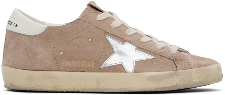 Photo: Golden Goose Pink & White Super-Star Classic Sneakers