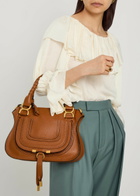 Chloe Marcie Small Grained Leather Shoulder bag - Tan - One Size