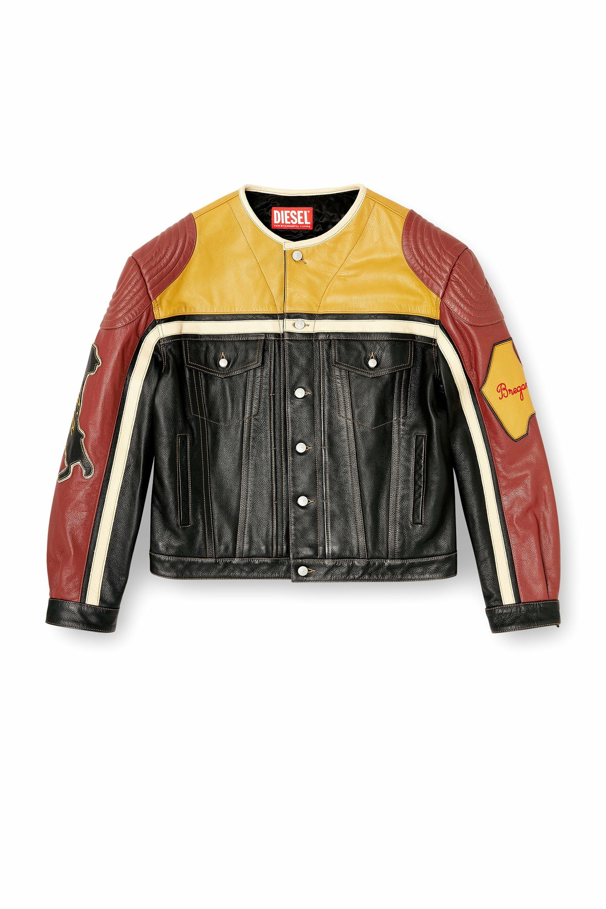 Diesel Leather jacket with patch details - Leather jackets