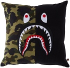 BAPE Black & Green Camo Shark Square Pillow