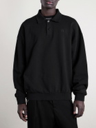 VETEMENTS - Logo-Embroidered Distressed Cotton-Jersey Sweatshirt - Black