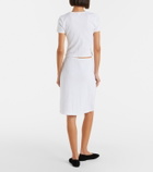 Leset Pointelle cotton midi skirt
