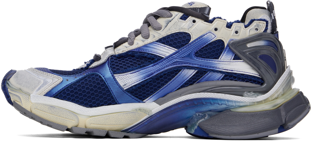 Balenciaga Navy & Off-White Runner Gradient Sneakers Balenciaga