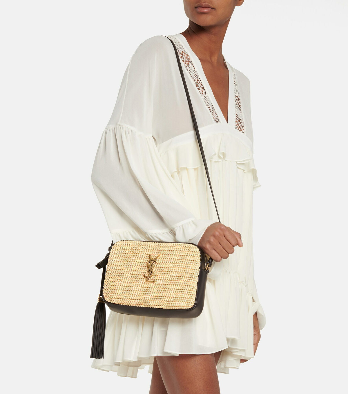 Saint Laurent Lou Camera raffia crossbody bag Saint Laurent
