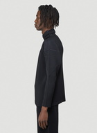 Funnel Neck Pleated Top in Black