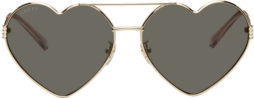 Gucci Gold Heart Sunglasses Gucci display picture 3