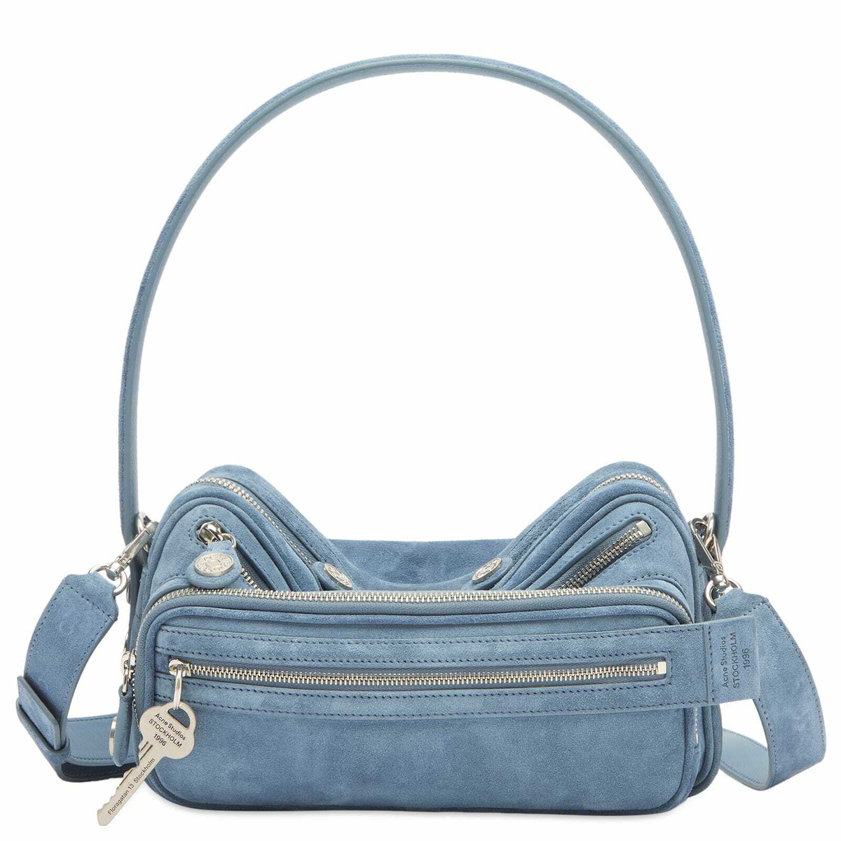 Acne Studios Women's Camero Party Suede Bag in Denim Blue 