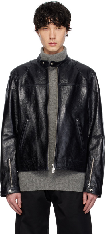 Photo: AFTER PRAY Black Mavericks Motorcycle Leather Jacket