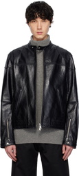 AFTER PRAY Black Mavericks Motorcycle Leather Jacket