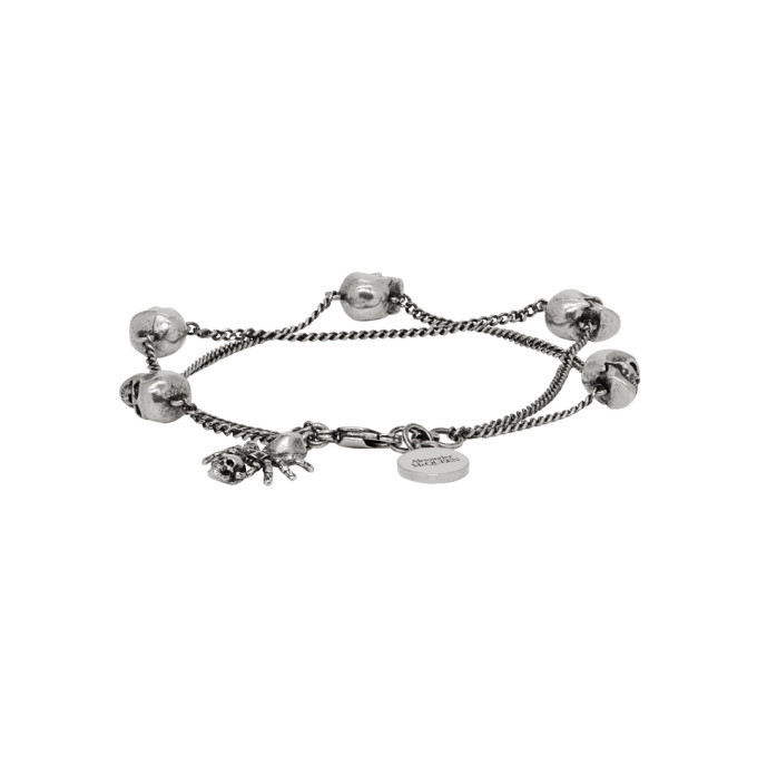 Alexander McQueen Silver Skull and Spider Bracelet Alexander