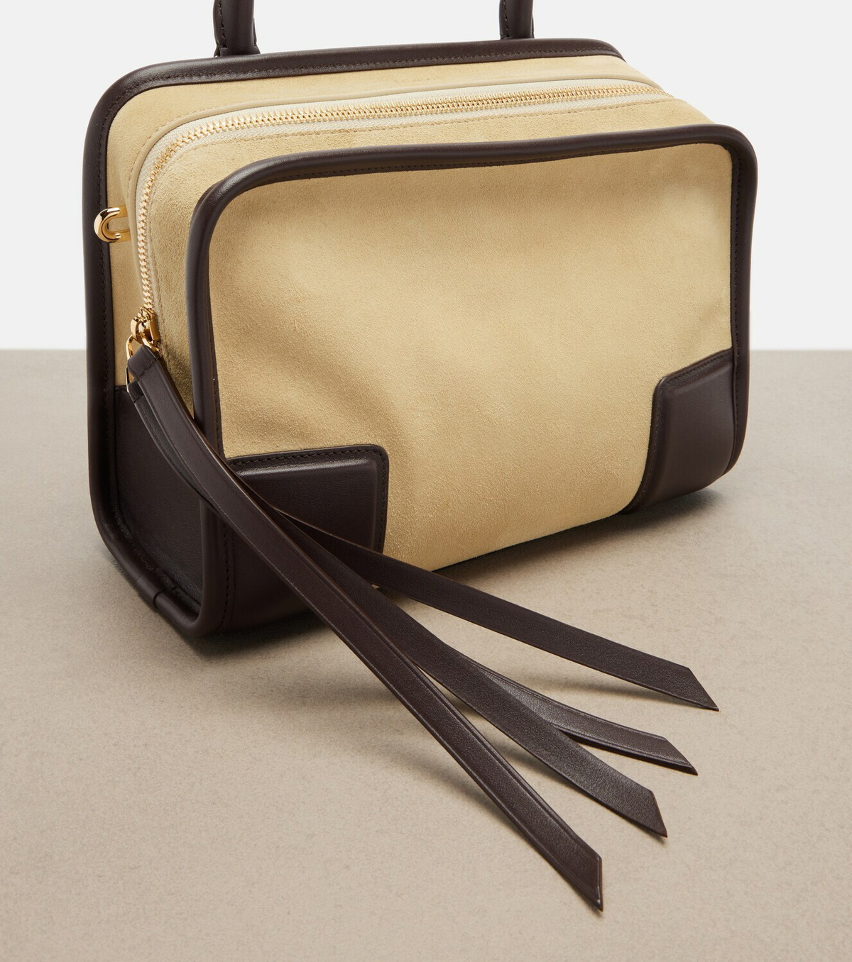 Loewe Amazona 180 Small suede top-handle bag