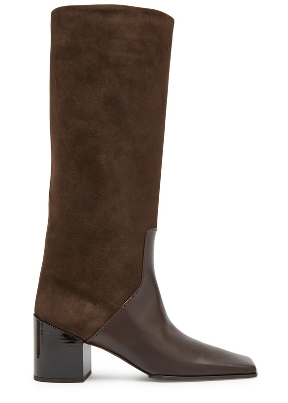 Photo: Alaïa Panelled 55 Nubuck Knee-high Boots Brown