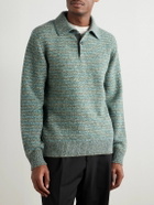 Paul Smith - Striped Wool Polo Shirt - Blue