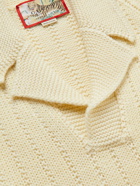 GUCCI - Embroidered Ribbed Wool and Cotton-Blend Sweater - Neutrals