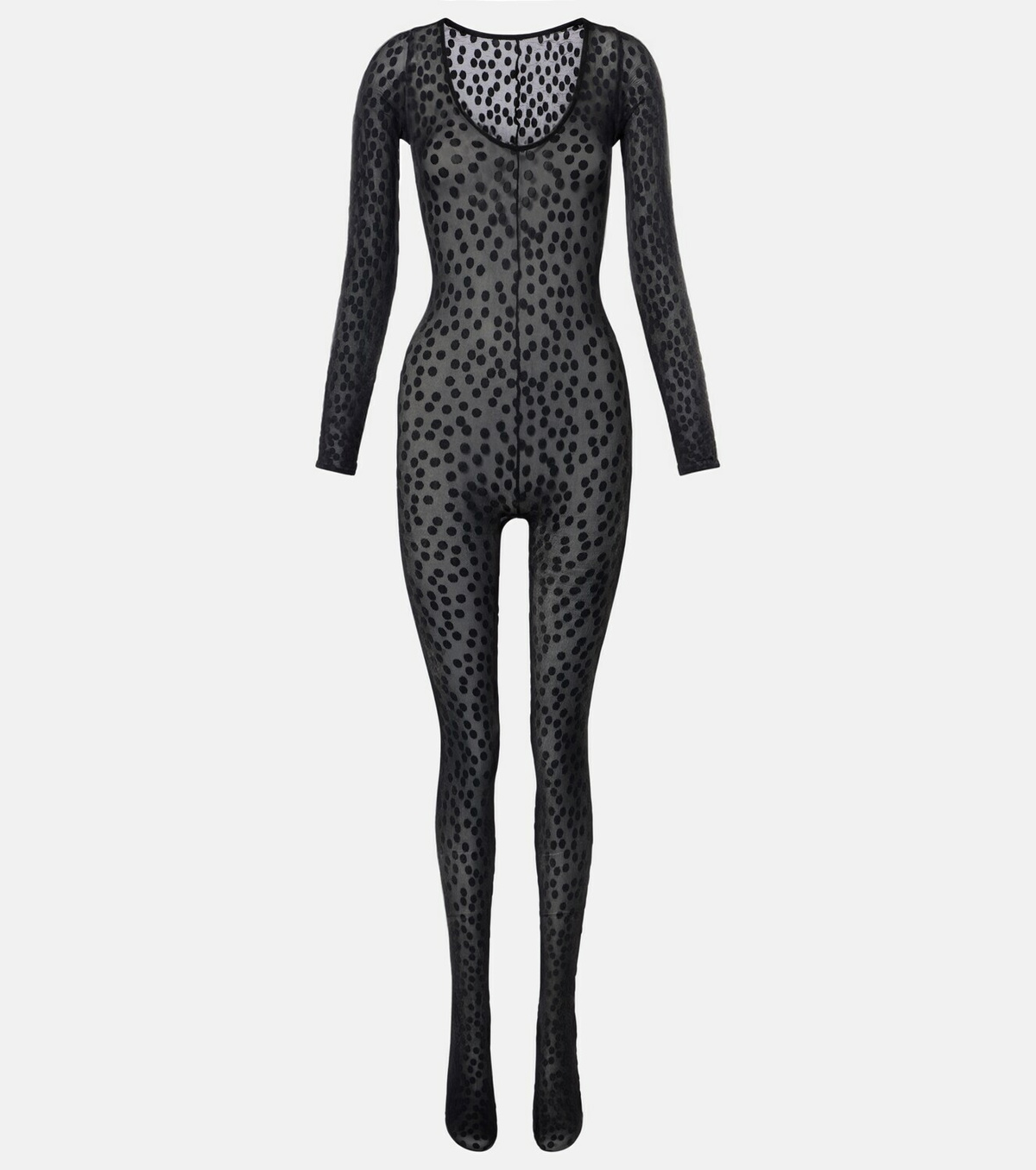 Wolford Sweet Dots polka-dot sheer catsuit