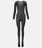 Wolford Sweet Dots polka-dot sheer catsuit