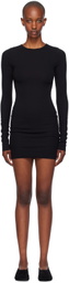 ÉTERNE Black Long Sleeve Crewneck Minidress