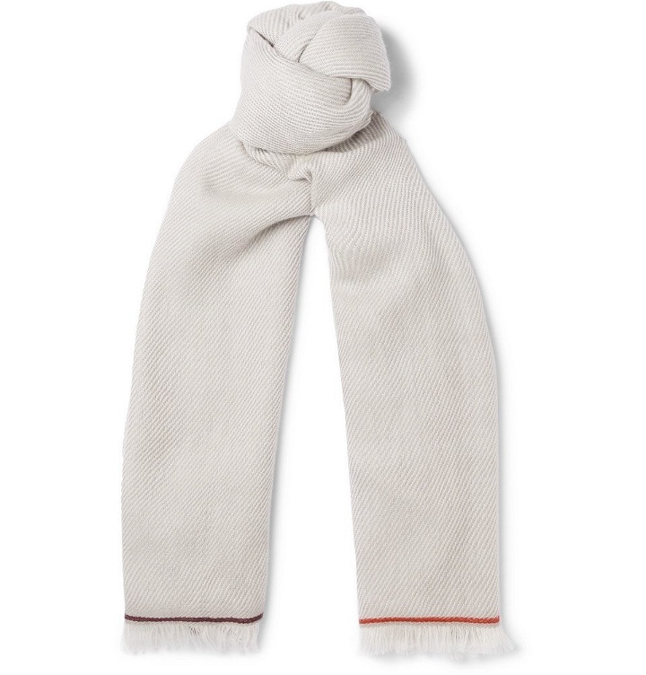 Photo: Loro Piana - Four In Hand Fringed Cashmere Scarf - Men - Gray