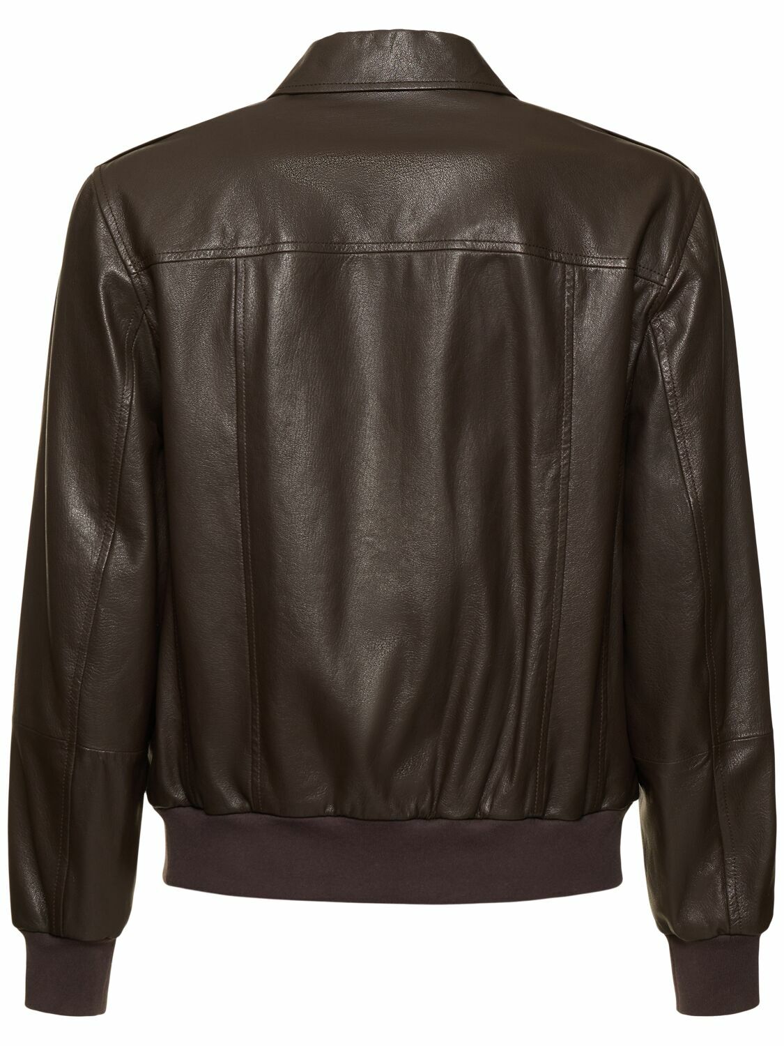 BRUNELLO CUCINELLI レザージャケット シボ革 ブラウン BRUNELLO CUCINELLI レザージャケット シボ革 ブラウン