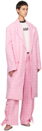 GCDS Pink Double-Breasted Coat