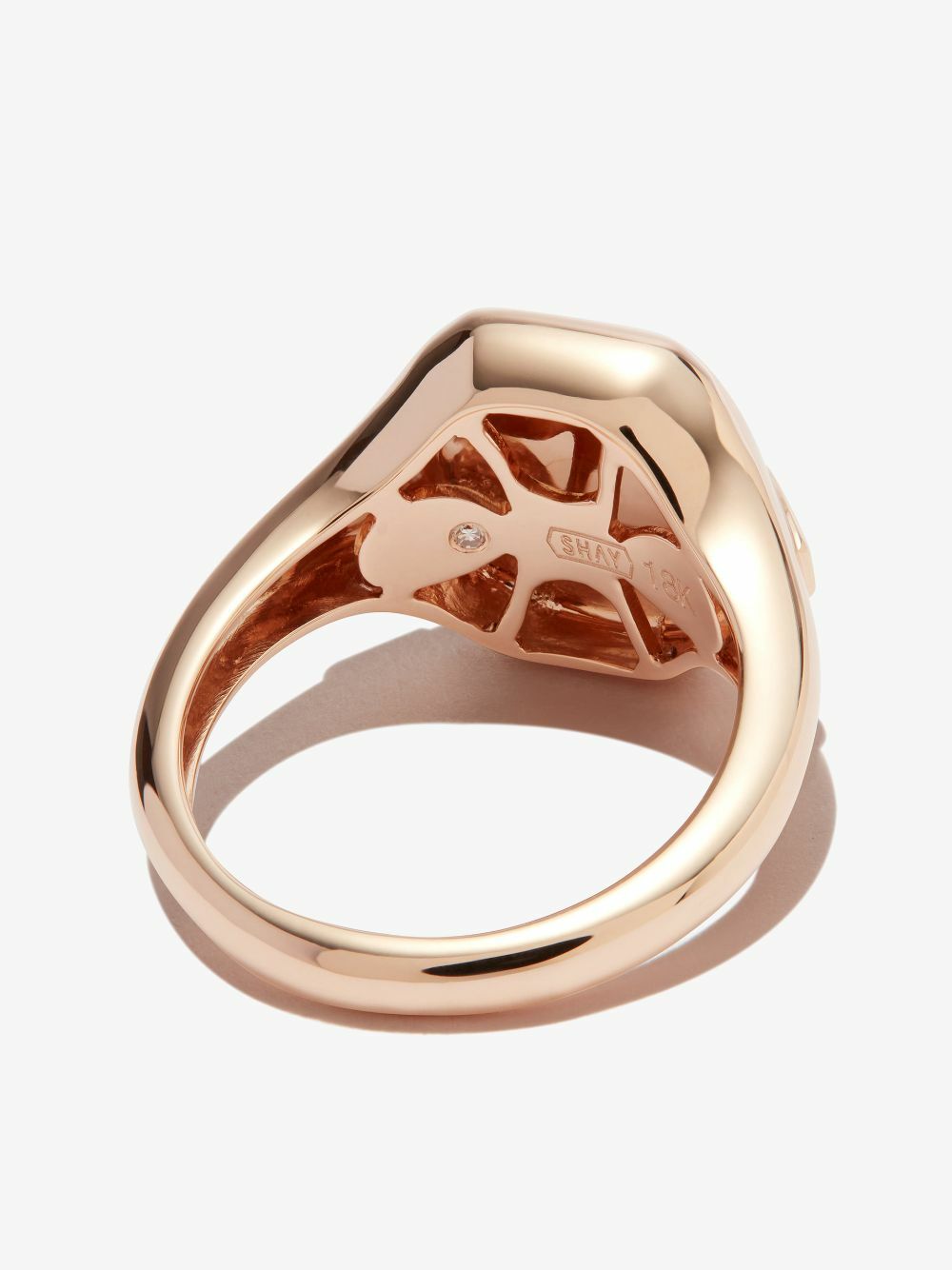 SHAY 18K Rose Gold Gemini Diamond Signet Ring SHAY