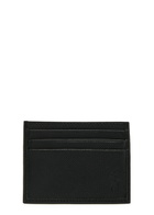 Polo Ralph Lauren Logo Saffiano Leather Card Holder - Black - One Size