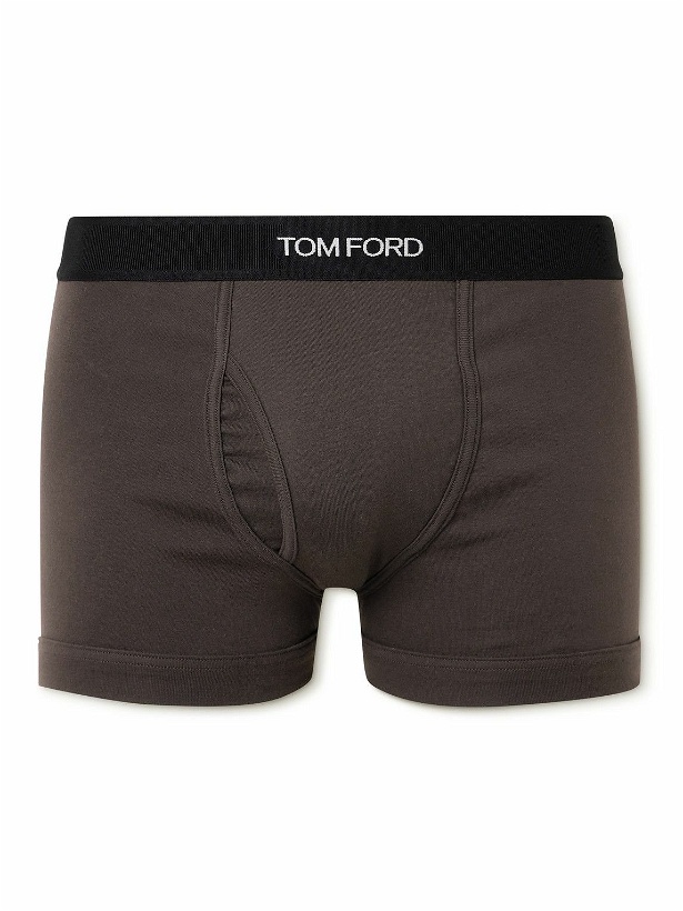Photo: TOM FORD - Stretch-Cotton Boxer Briefs - Brown