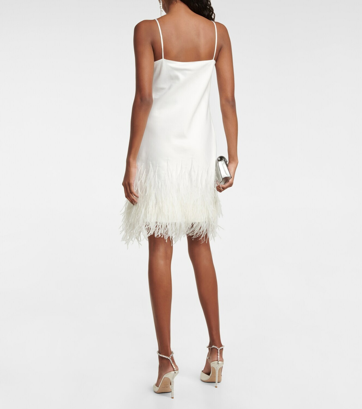 Polo Ralph Lauren - Feather-trimmed satin mini dress Polo Ralph Lauren