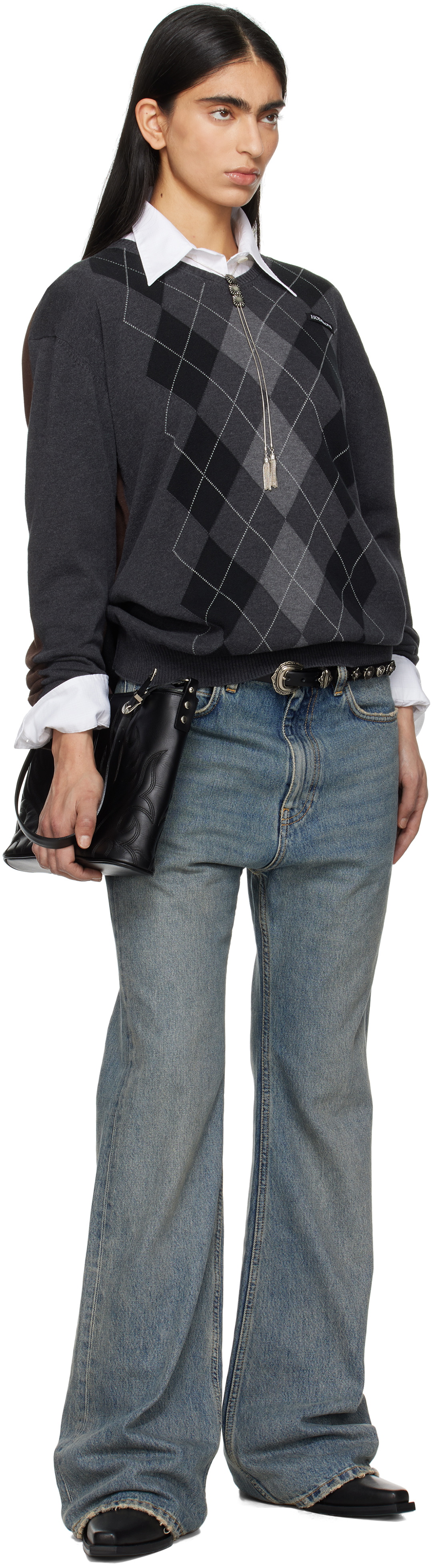 【TOGA】WESTERN SHOULDER BAG HALF Black Western Half Bag by Toga Pulla on Sale
