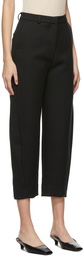 Totême Black Cotton Twisted Seam Trousers