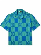LOEWE - Paula's Ibiza Camp-Collar Cotton-Blend Terry-Jacquard Shirt - Blue