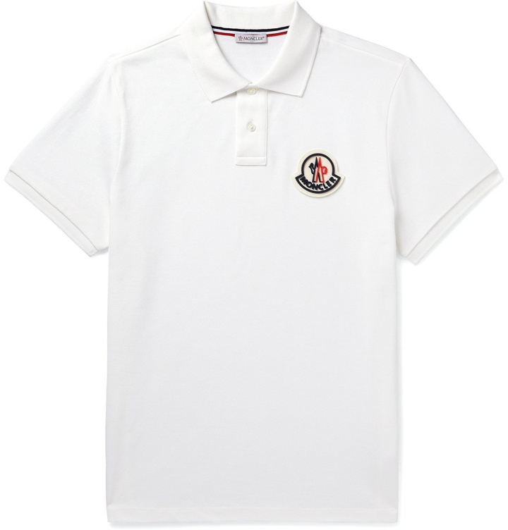 Photo: Moncler - Logo-Appliquéd Cotton-Piqué Polo Shirt - White