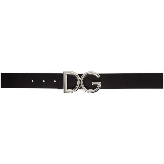 Photo: Dolce and Gabbana Black and Silver Logo Belt