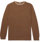 Caruso - Contrast-Tipped Silk and Linen-Blend Sweater - Neutrals